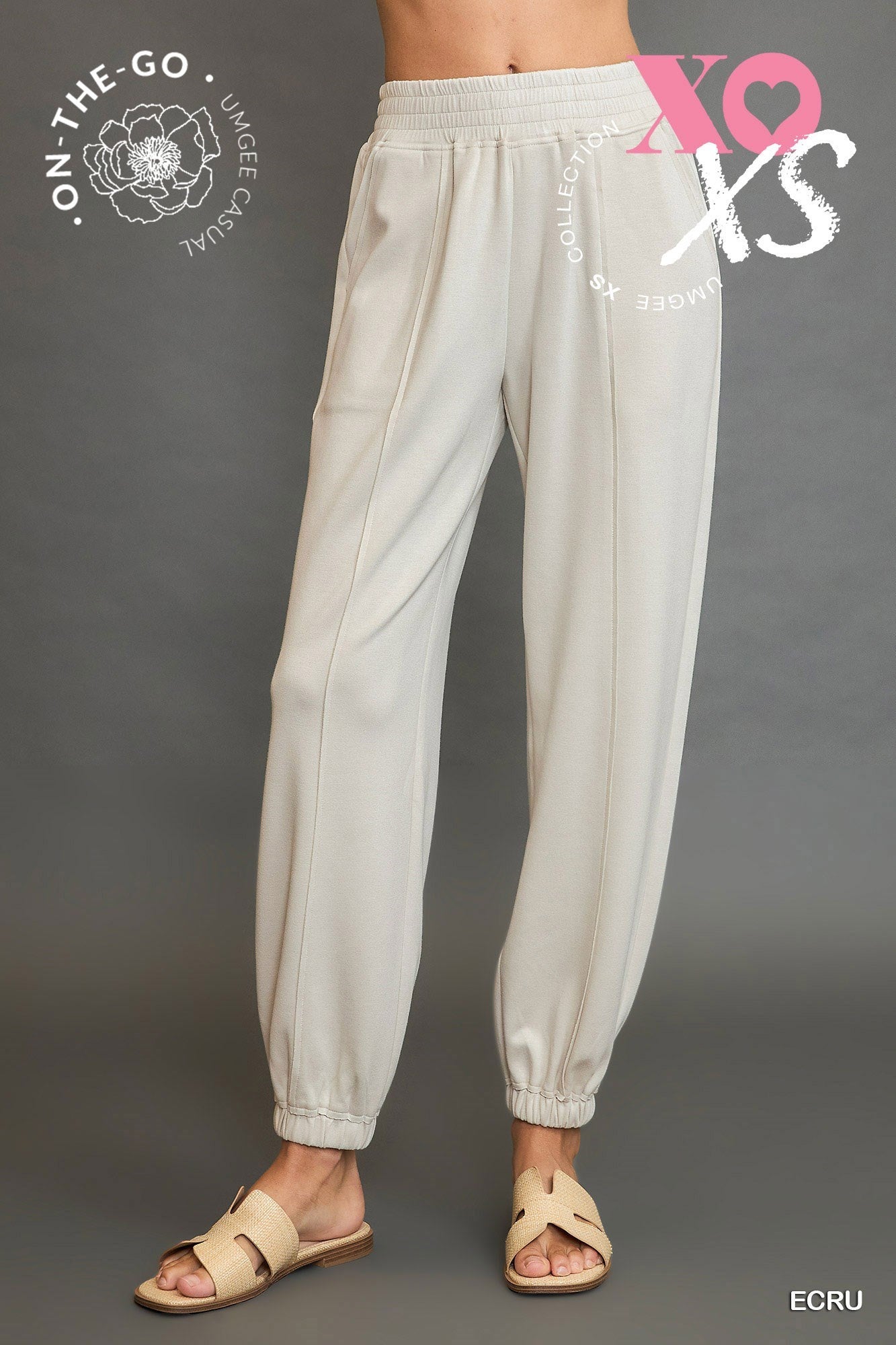 Cream Luxeknit Joggers by Umgee