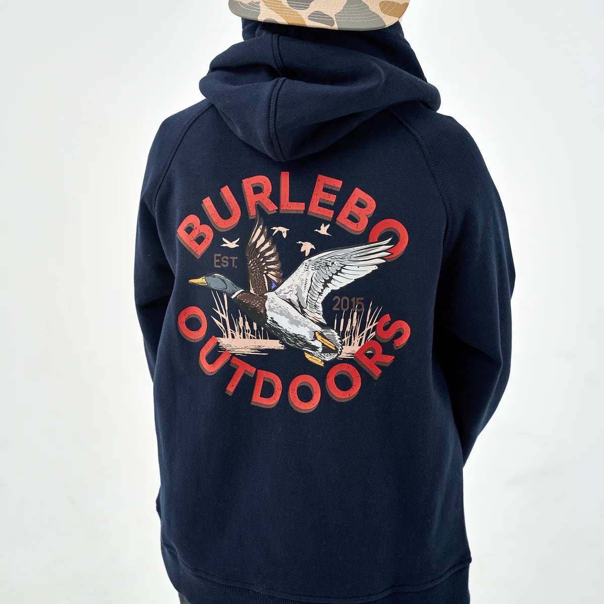 Burlebo Youth Fleece Hoodie Old School Duck Hunt