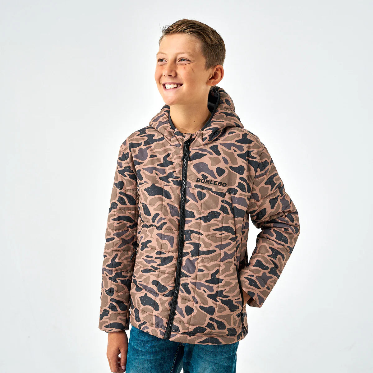 Burlebo Youth Puffer Jacket Gauge Camo
