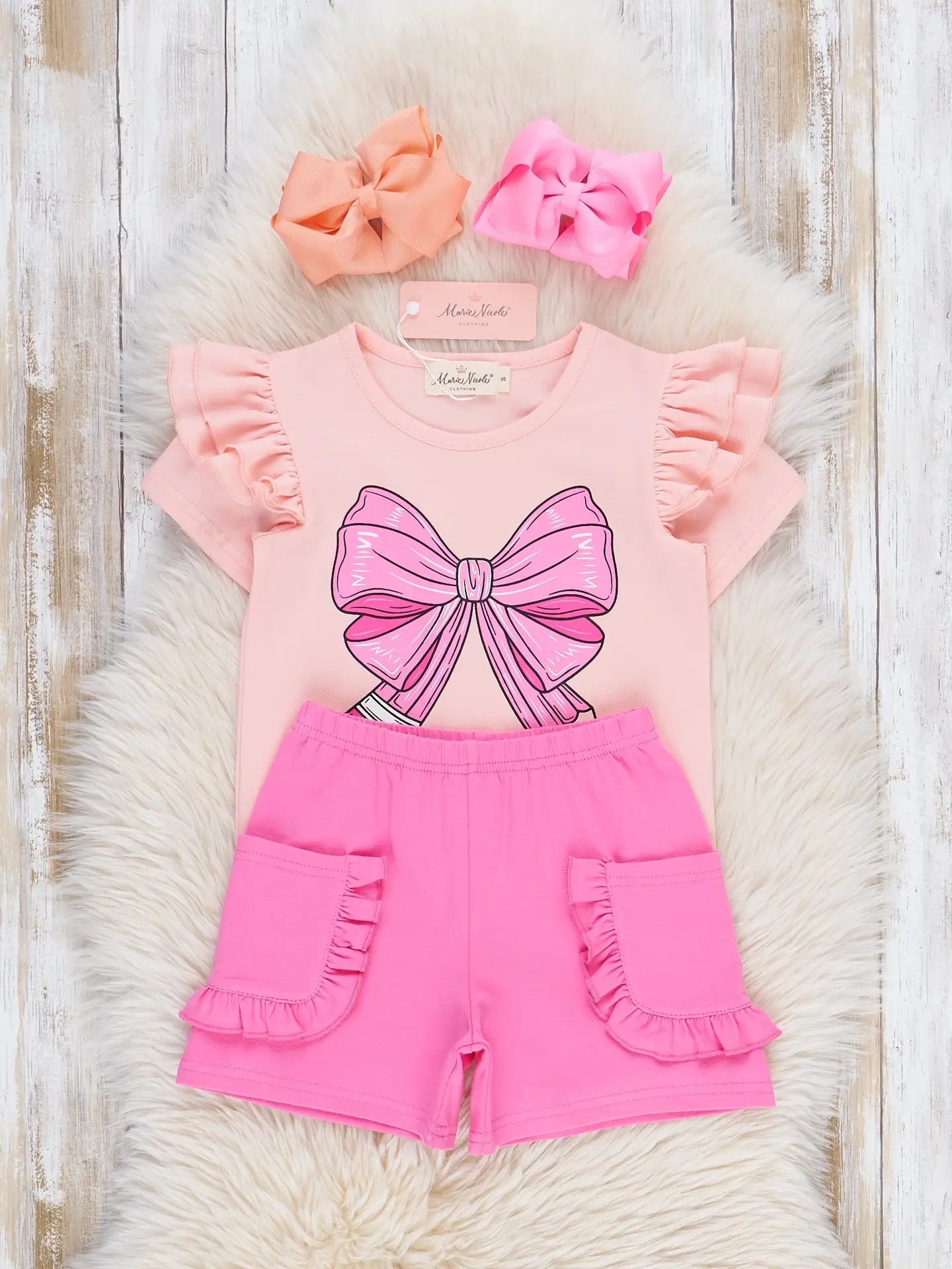 Pencil Bow Ruffle Outfit