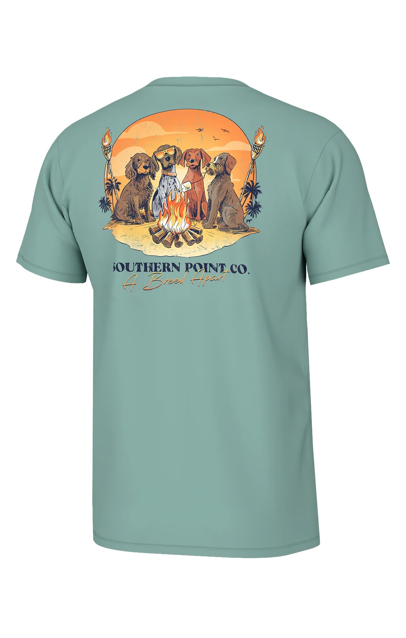 Southern Point Bonfire Tee in Emerald Coast
