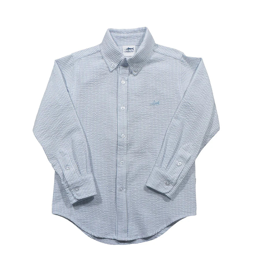 Saltwater Boys Carter Oxford Shirt- Blue Pointe Plaid