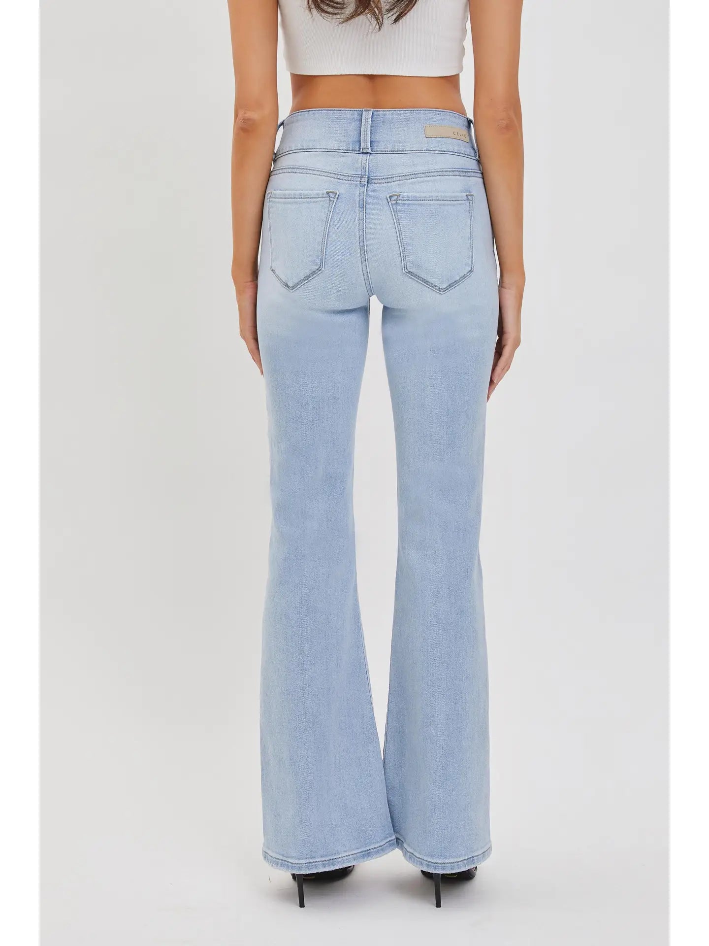 Cello Mid Rise Light Wash Distressed Jeans
