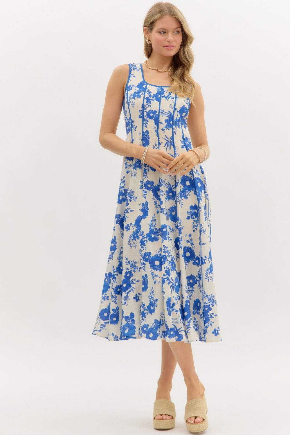 Emila Blue Floral Dress by Entro