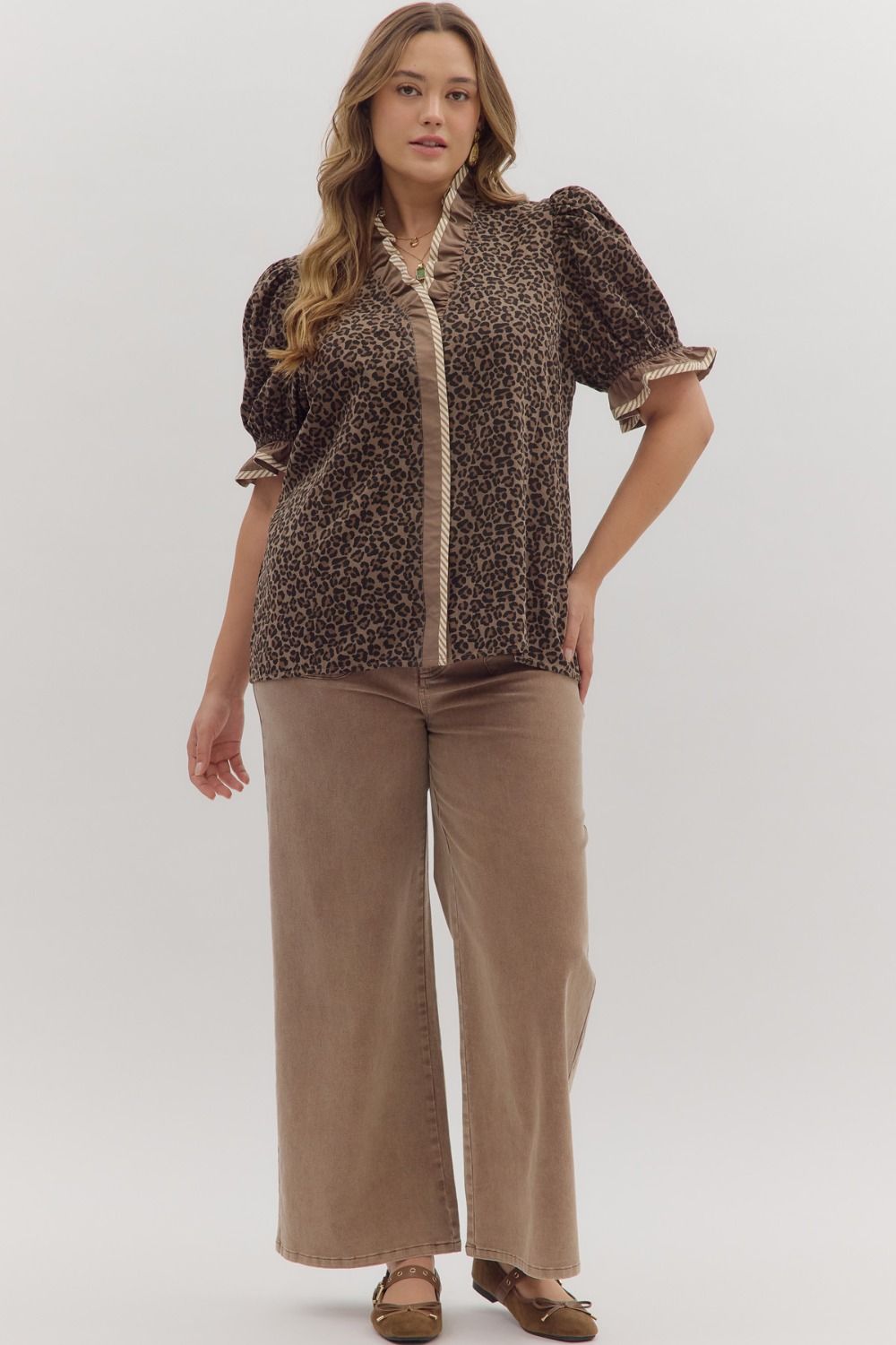 Mocha Leopard Top by Entro Plus