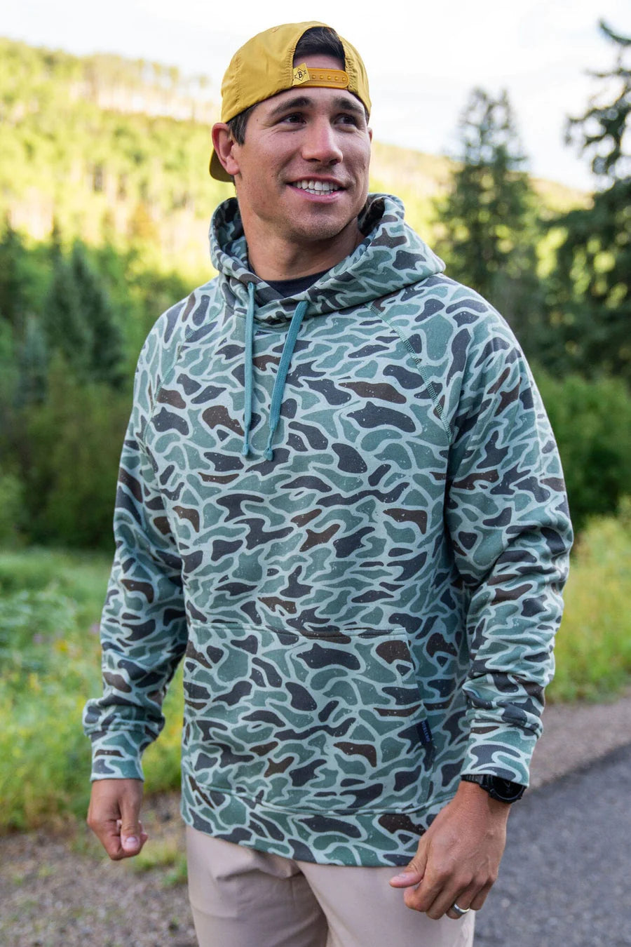 Burlebo Fleece Hoodie Retro Duck Camo Cardinal Creek Spaniels