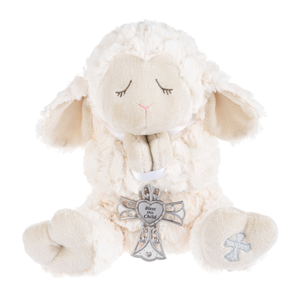 Serenity Lamb W/Cross 13"