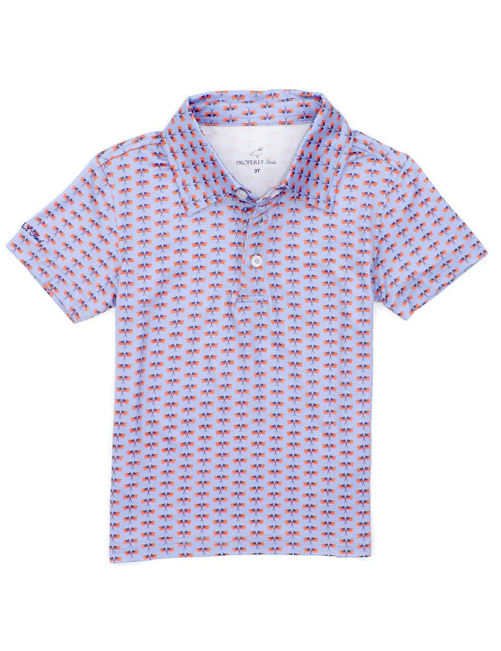 Properly Tied Boys Inlet Polo Freedom Flag