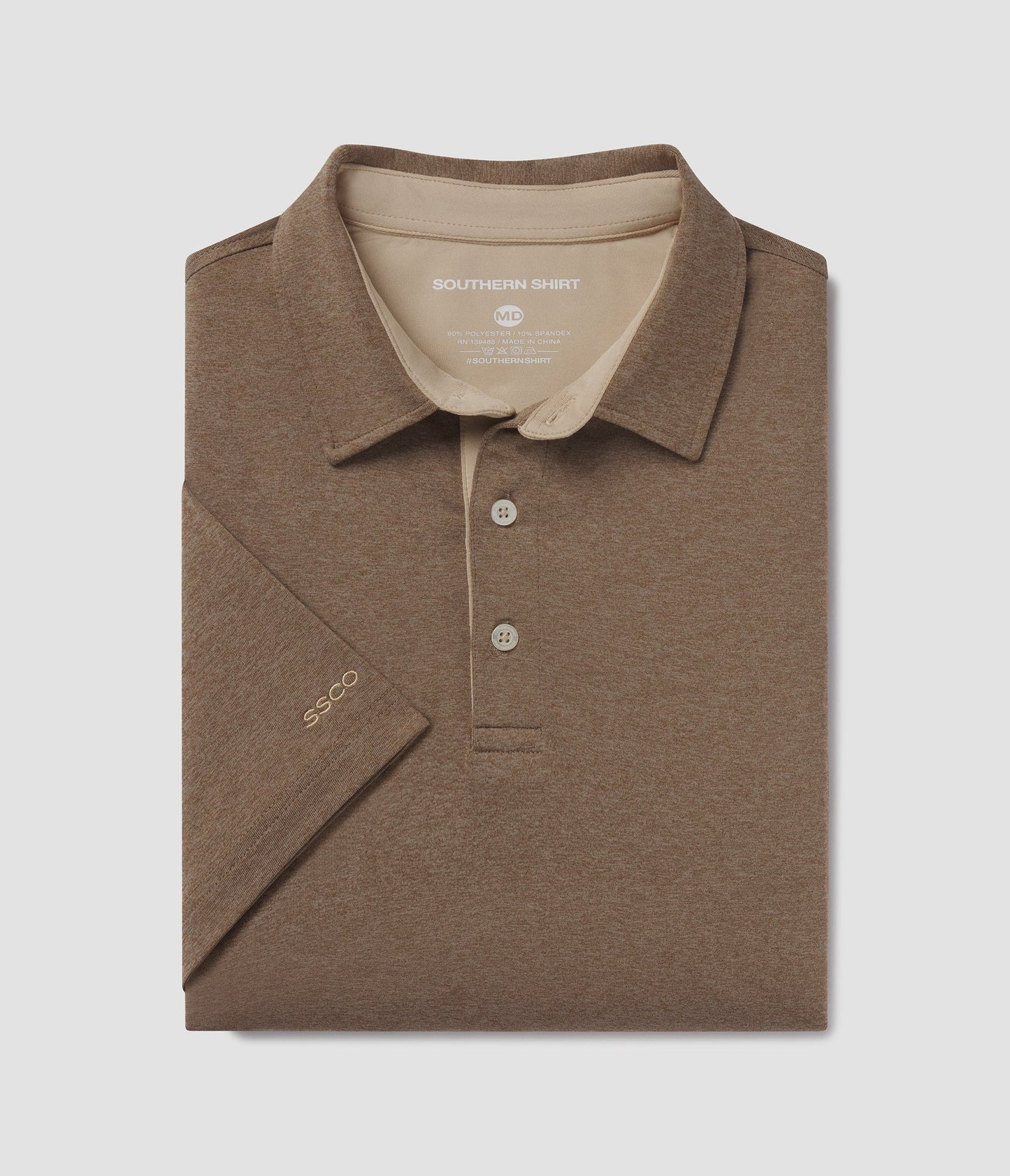 SSCO Grayton Heather Polo in Color Java