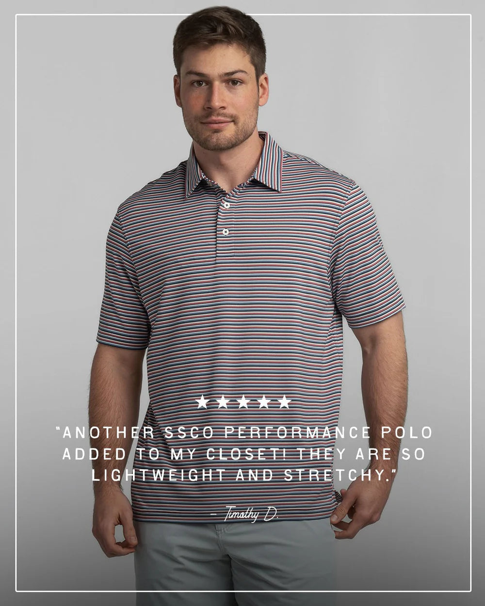 SSCO Tybee Stripe Polo in Patriotic
