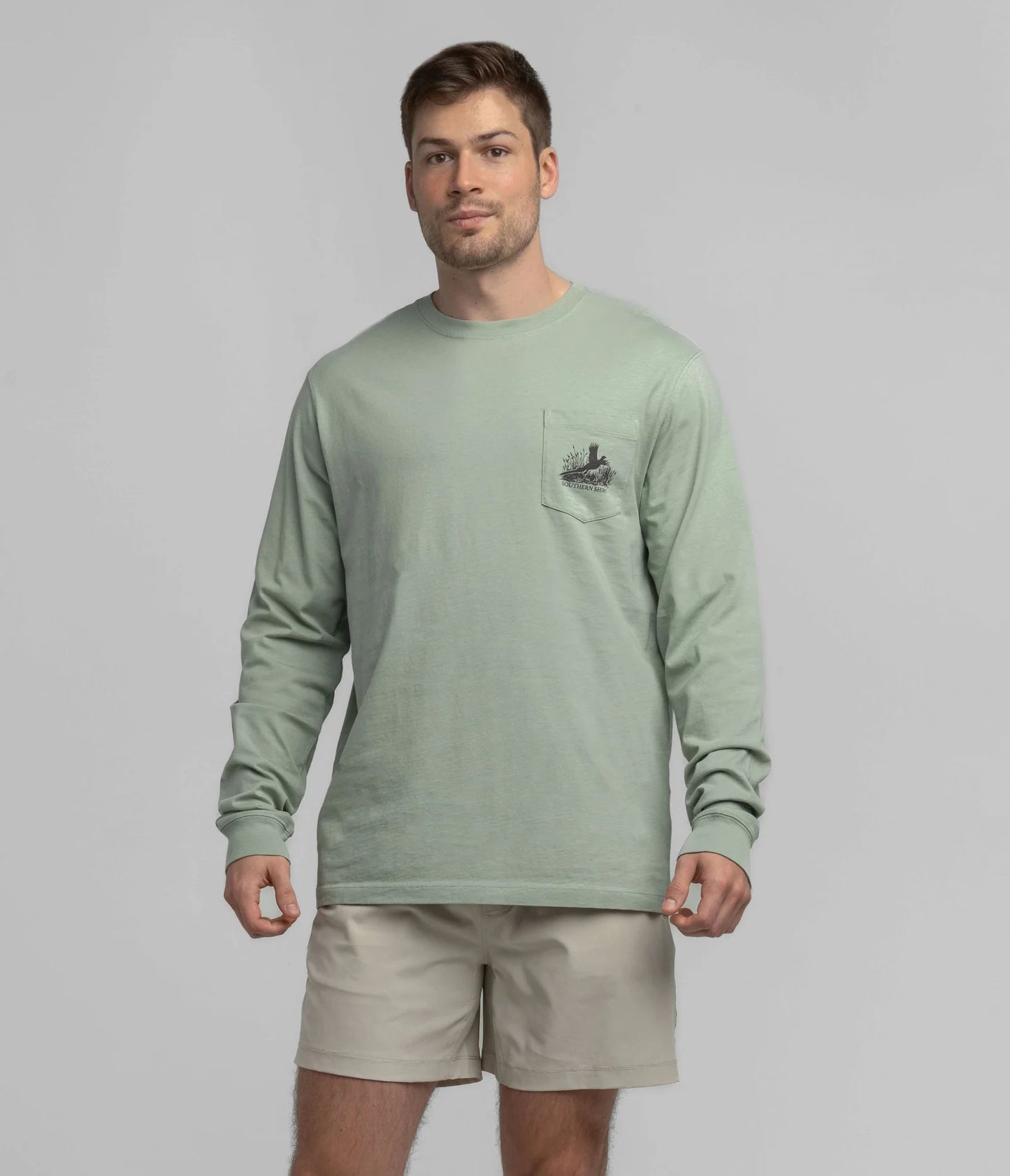 Southern Shirt Field and Feathers Tee - Iceberg Green