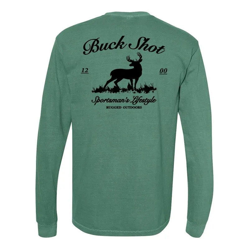 Buck Shot Apparel the Buckmaster Long Sleeve T-shirt Mountain Jade