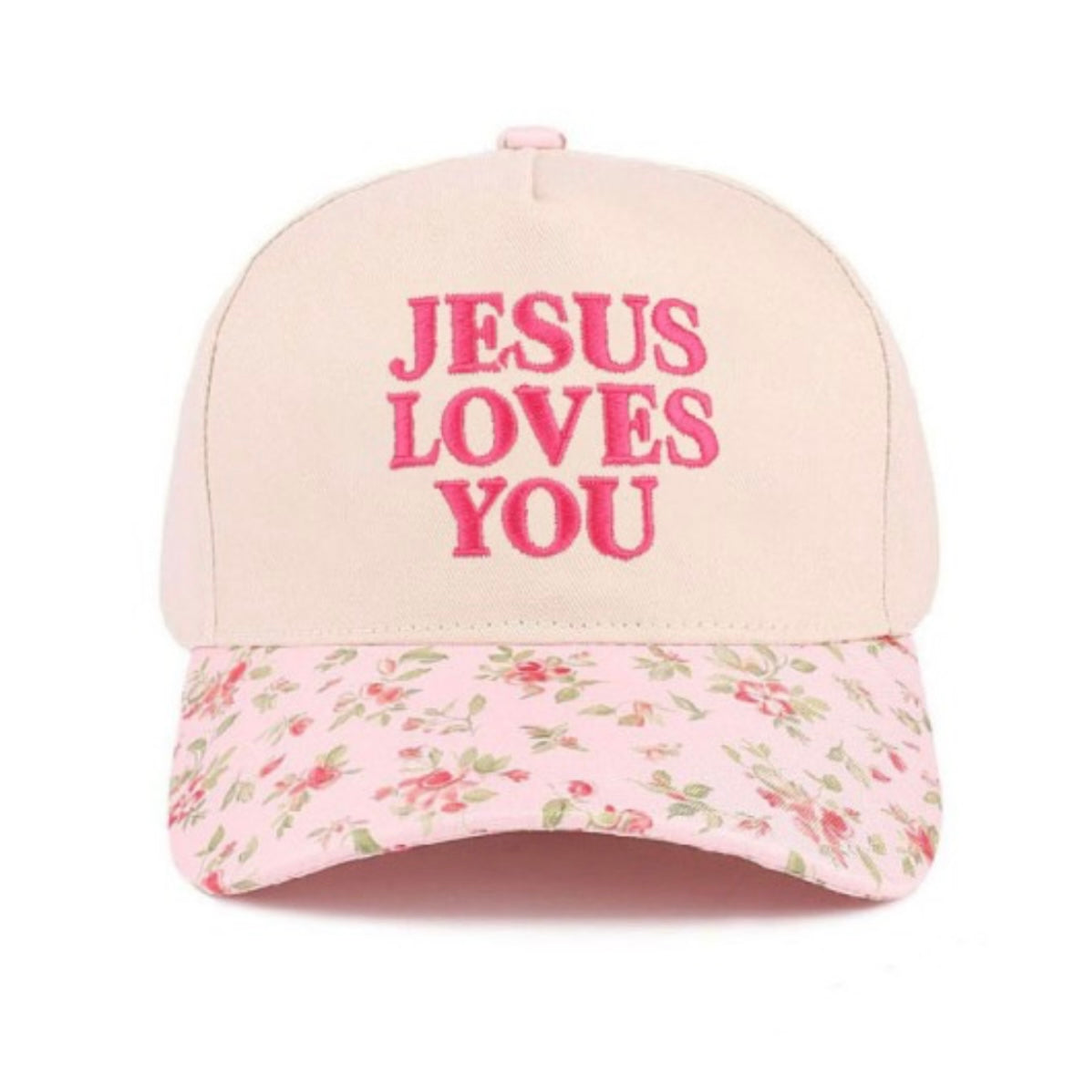 Jesus Loves You Floral Hat