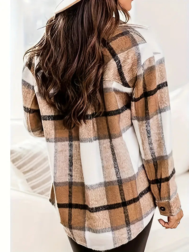 Tan Plaid Button Up