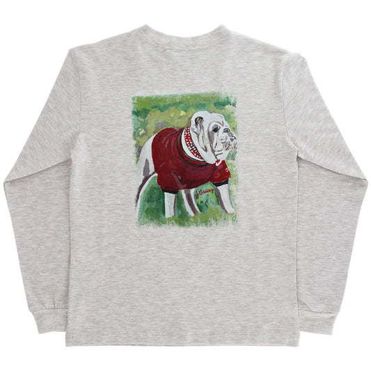 J. Bailey Long Sleeve Logo Tee - Dawg on Oatmeal