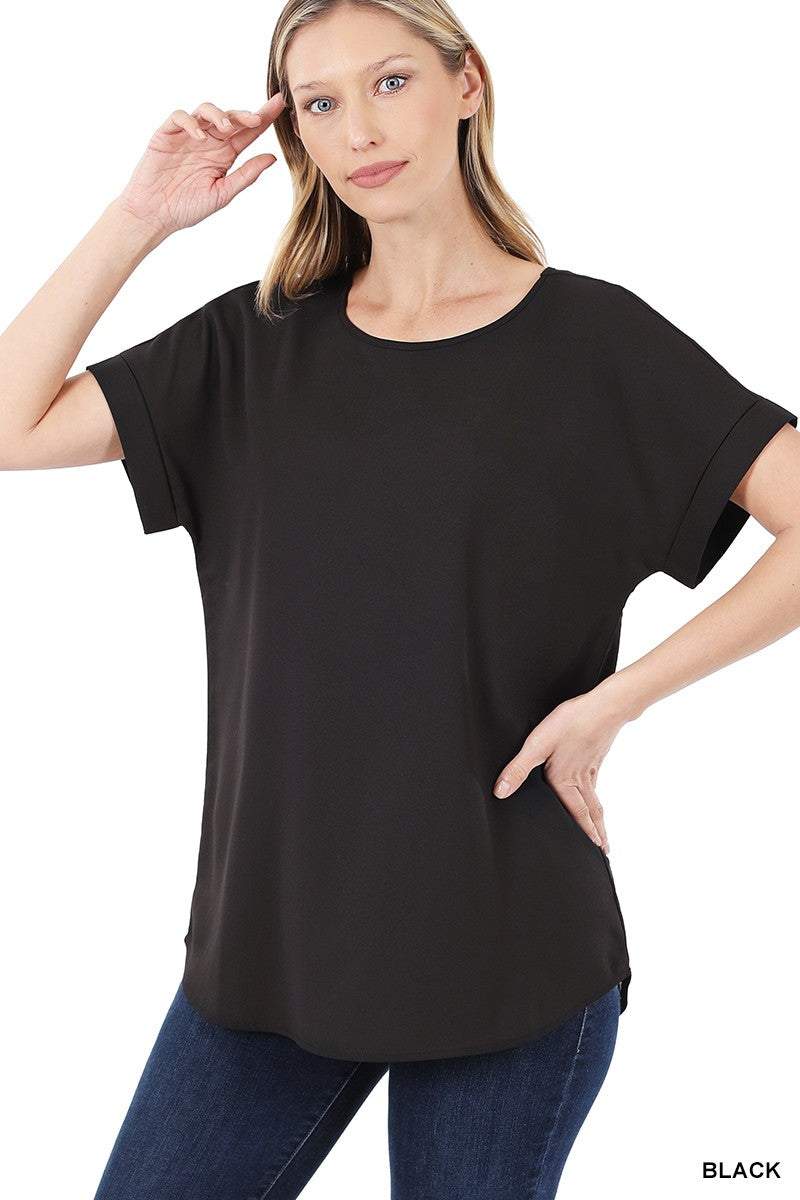 Zenana Black Boat Neck Top