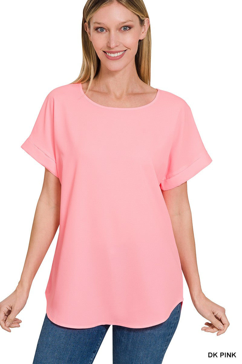 Zenana Pink Boat Neck Top