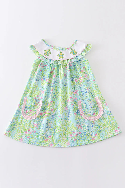 Lily Print Turtle Dress