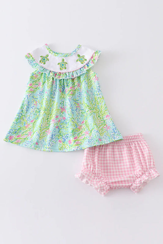 Lily Print Turtle 2pc Outfit