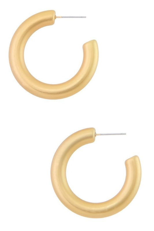 Matte Gold Hoops