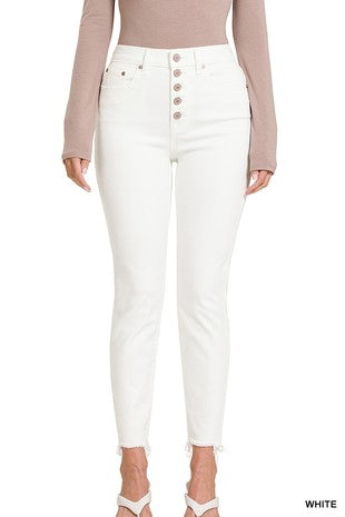 The  Zenana Raw Hem Skinny Jeans