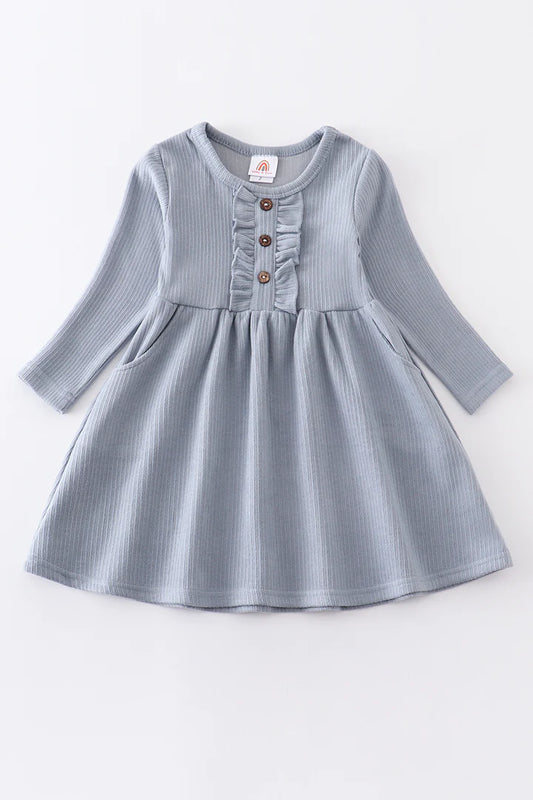 Blue Ruffle Girl Dress