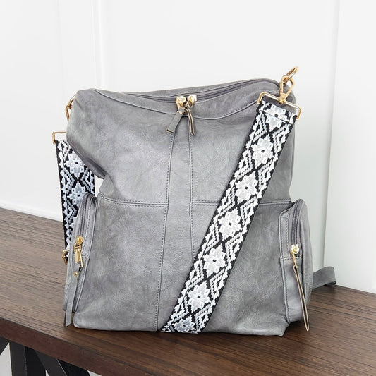 Backpack Purse Gray