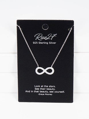 Sterling Silver CZ Infinity Necklace