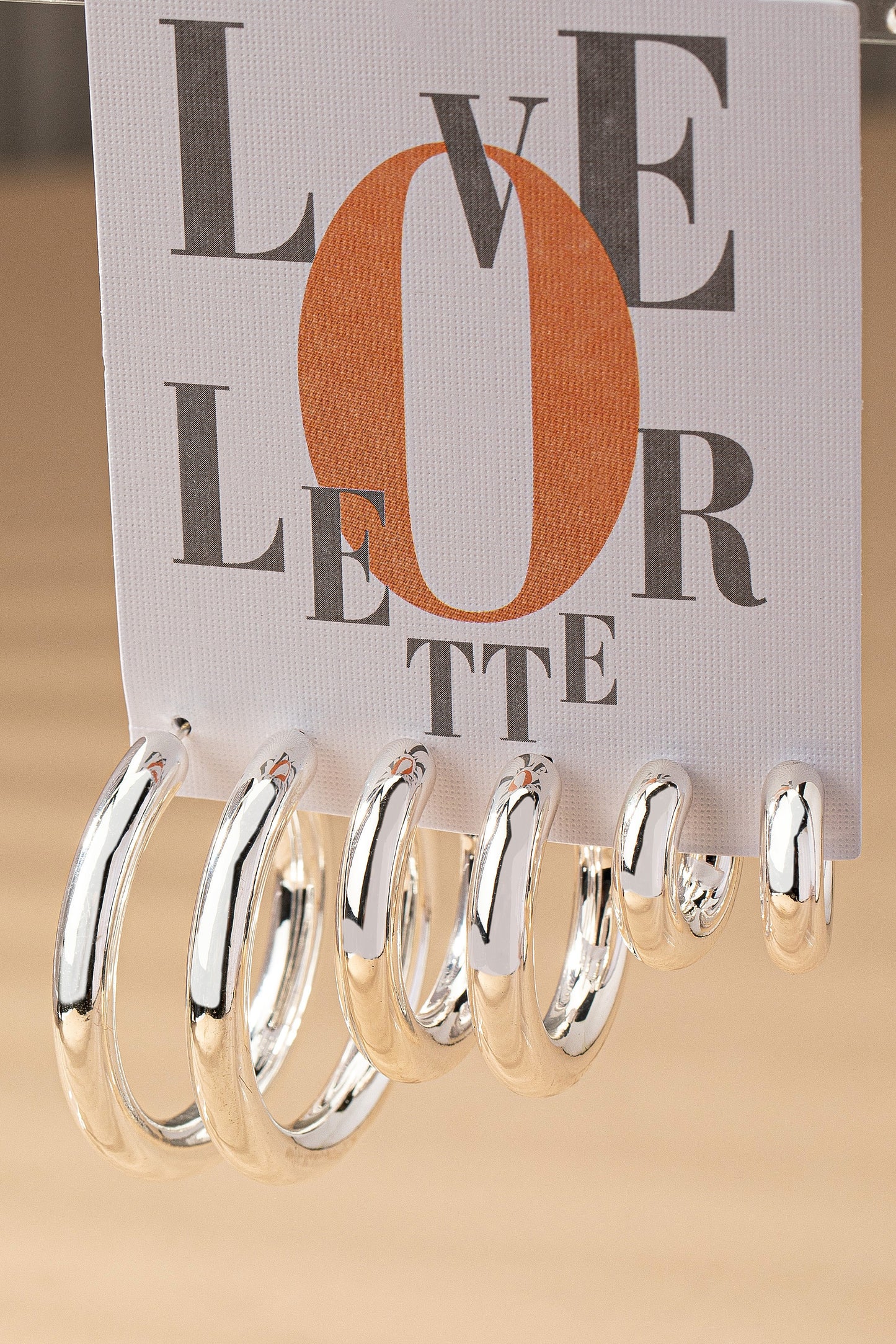 Trio Silver Hoop Earrings