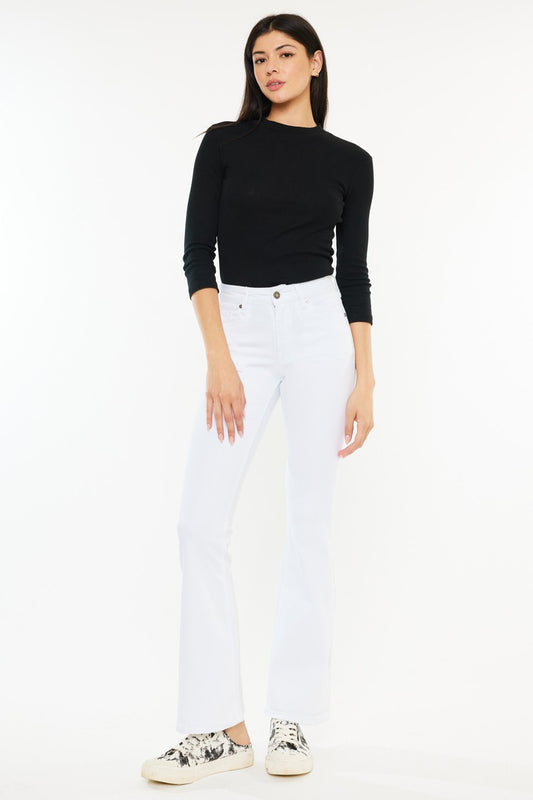 KanCan Petite White Flare Jeans