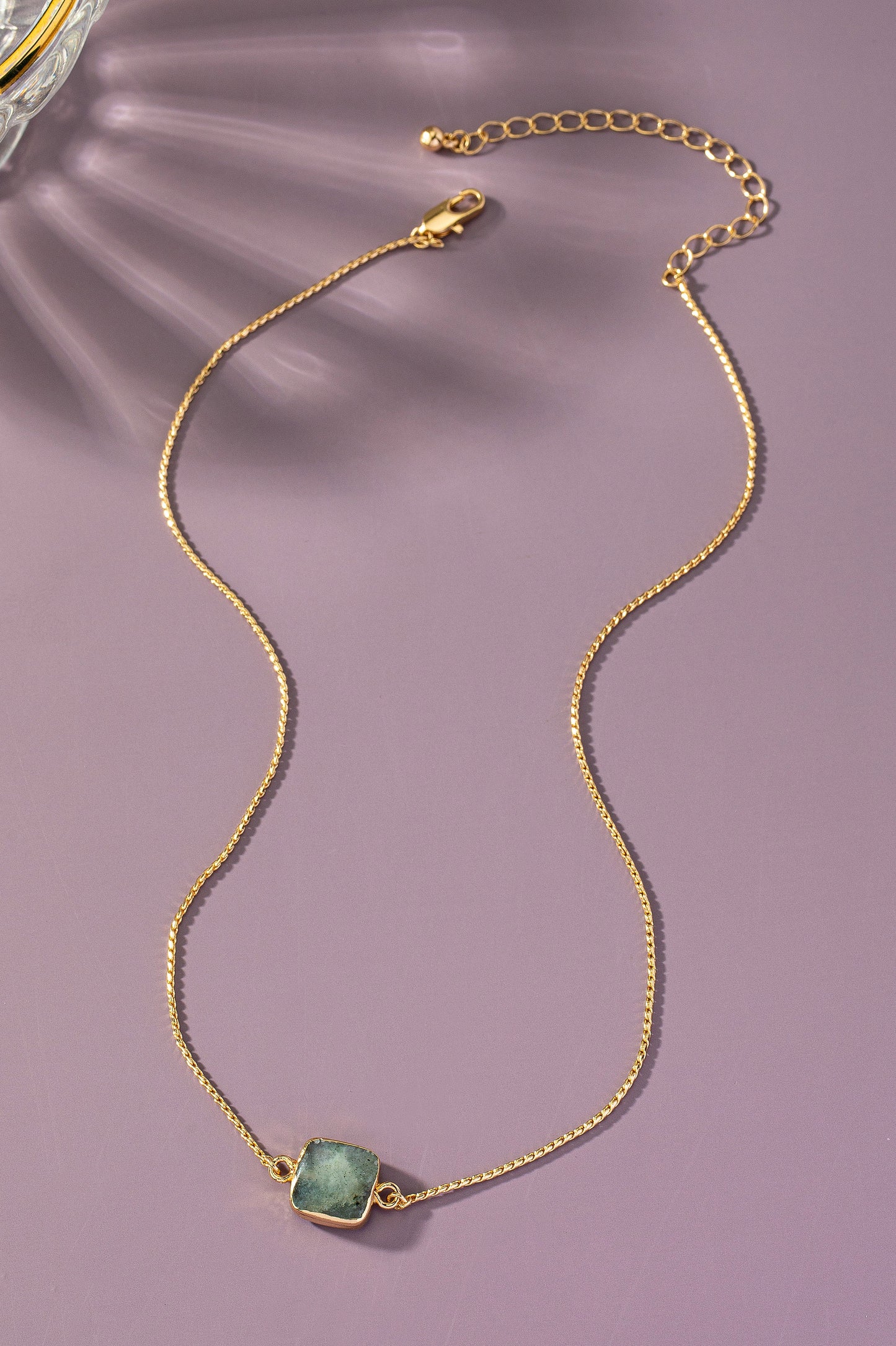 Gray Precious Stone Gold Necklace