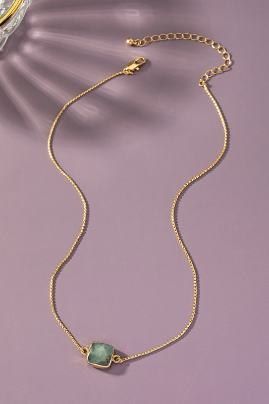 Gray Precious Stone Gold Necklace