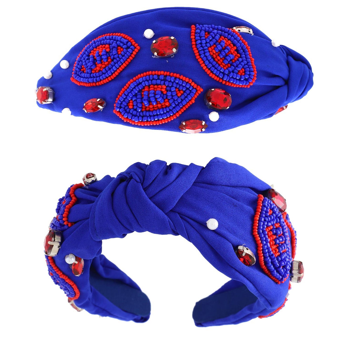 Royal Blue and Red Football Headband