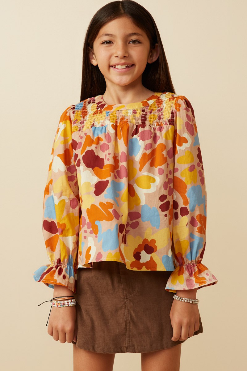 Girl's Floral Abstract Top