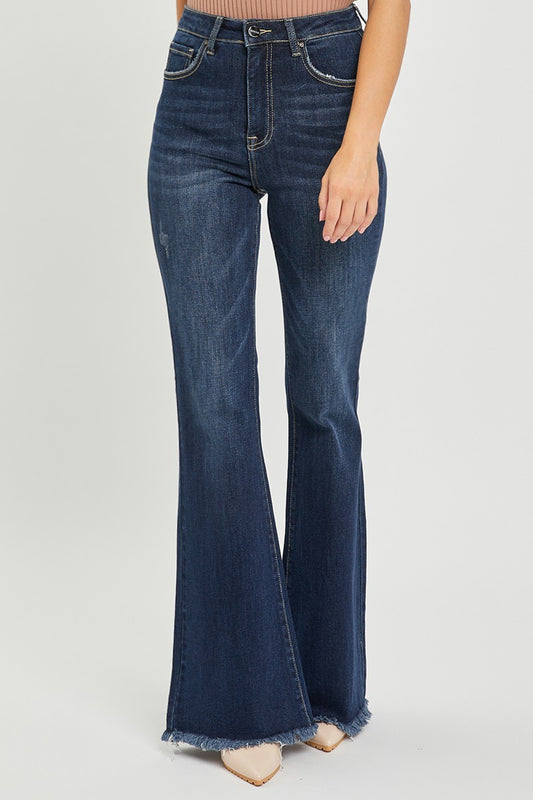 Risen Vintage Frayed Hem Jeans