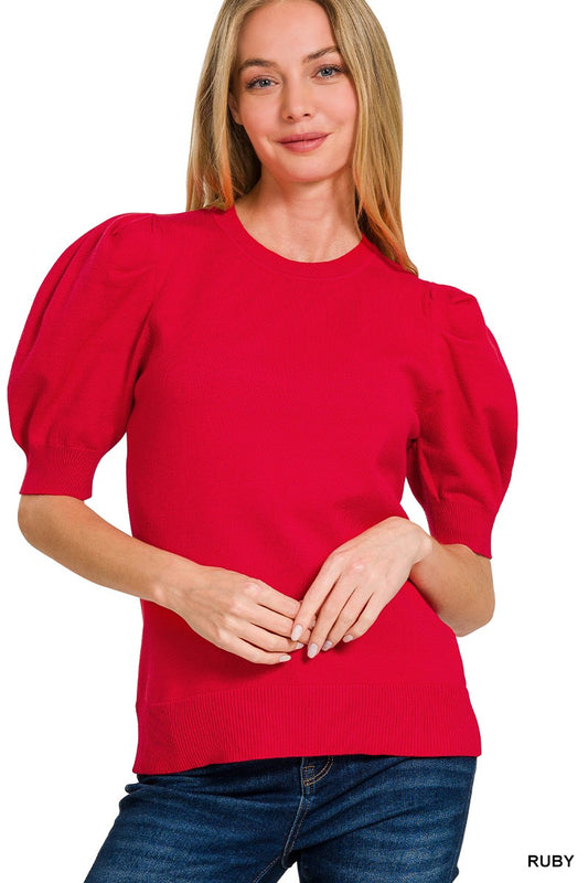 Ruby Puff Sleeve Sweater