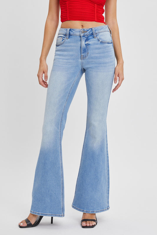 Cello Mid Rise Super Flare Jeans 33" Length