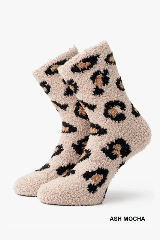 Ash Mocha Leopard Socks