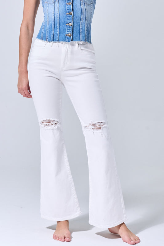 Sneak Peek White Distressed Jeans