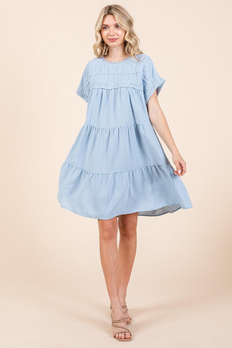 Power Blue Tiered Dress