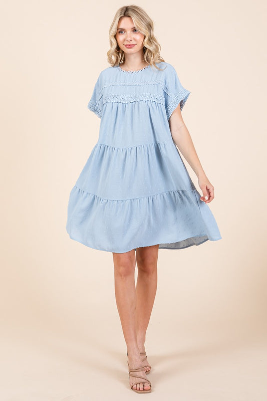 Power Blue Tiered Dress