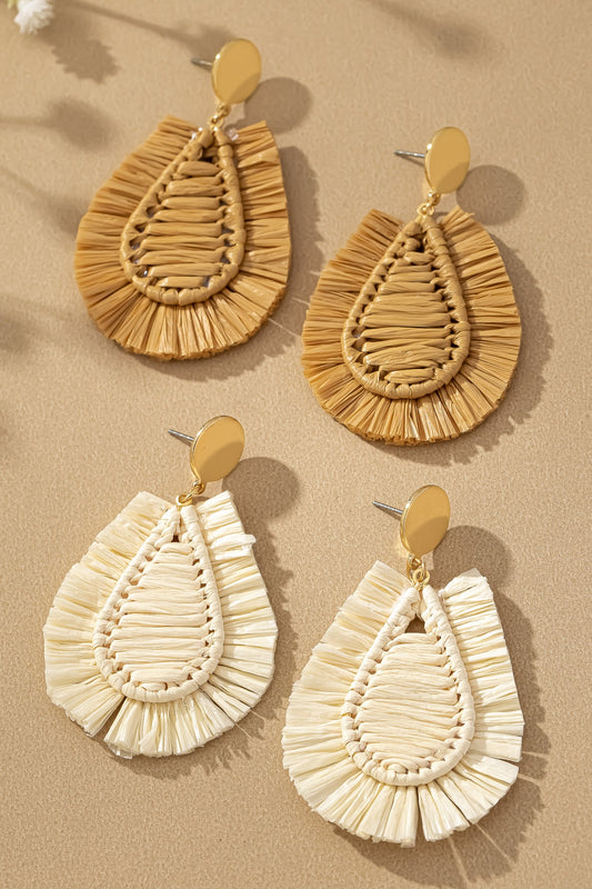 Raffia Woven Earrings