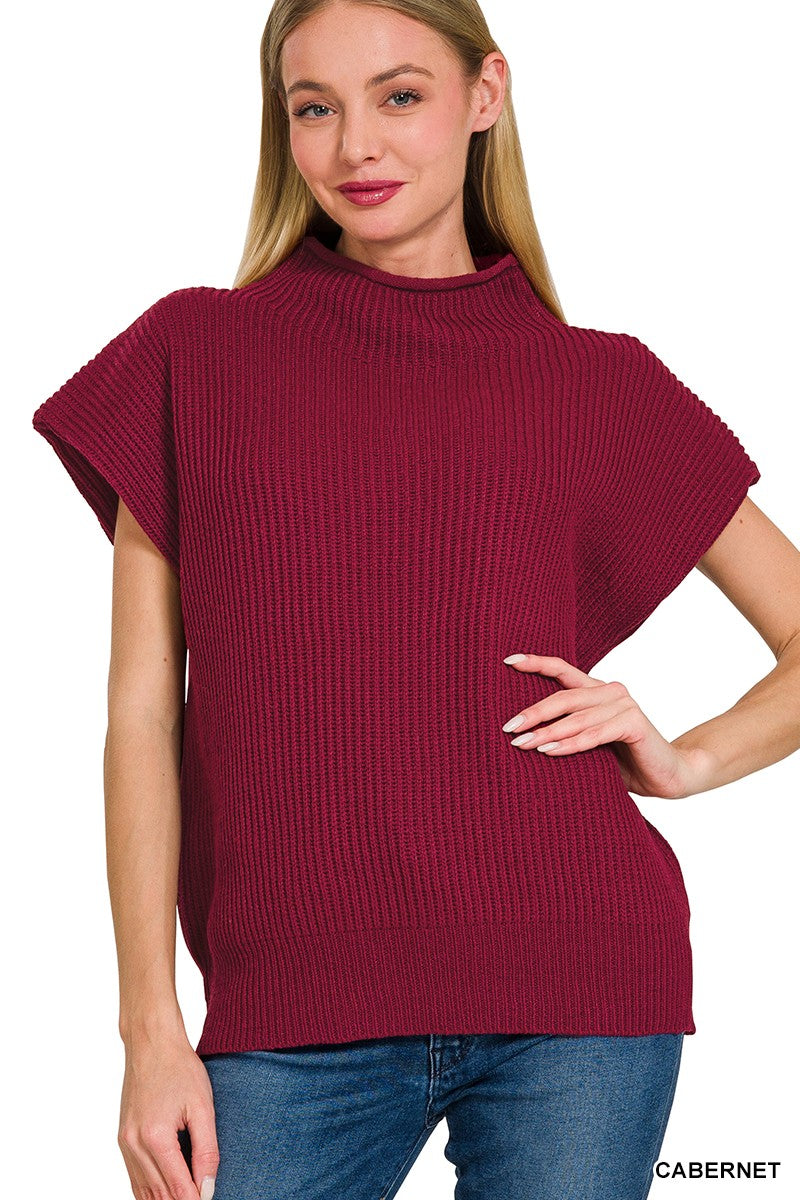 Cabernet Mock Neck Sweater