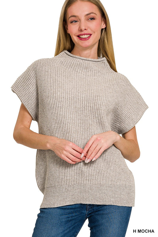 Mocha Mock Neck Sweater