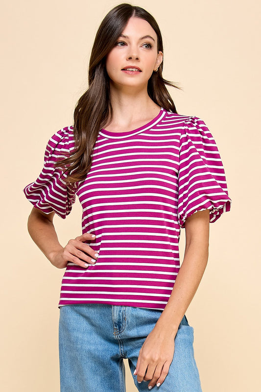 Color Me Magenta Stripes Top