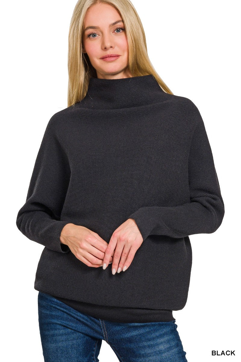 Black Viscose Dolman Sweater