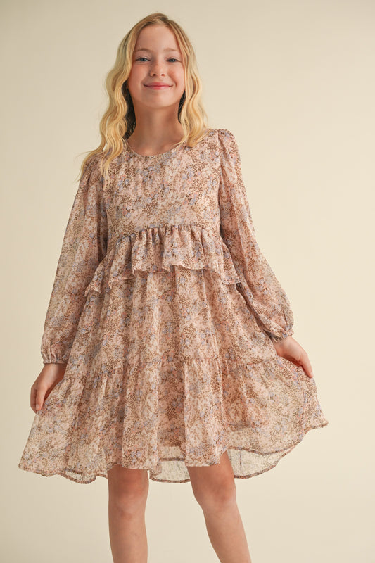 Tween Blush Floral Dress