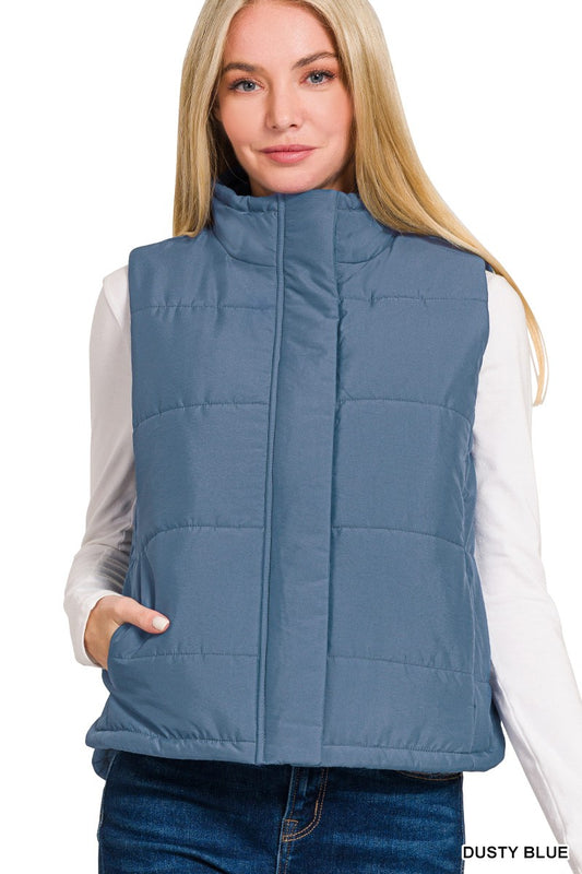 Dusty Blue Puff Vest