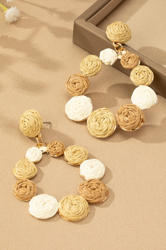 Raffia Flower Earrings