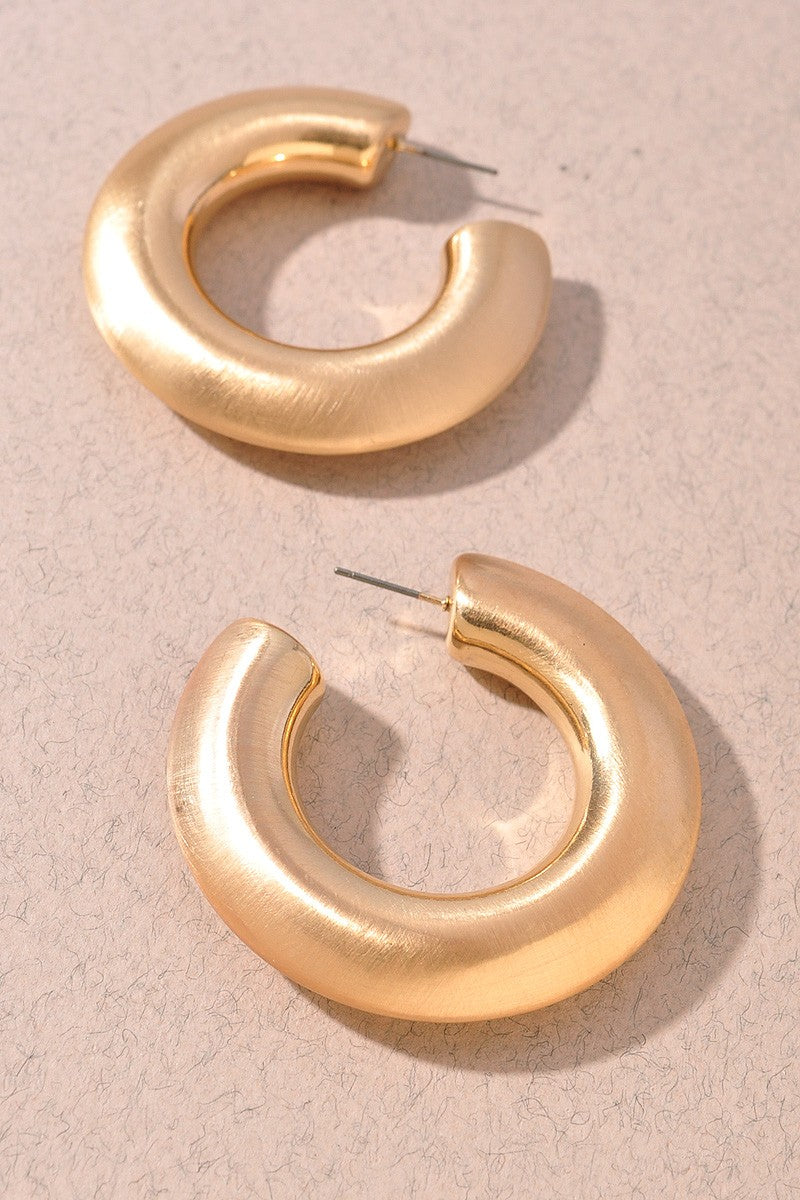 Matte Gold Hoops